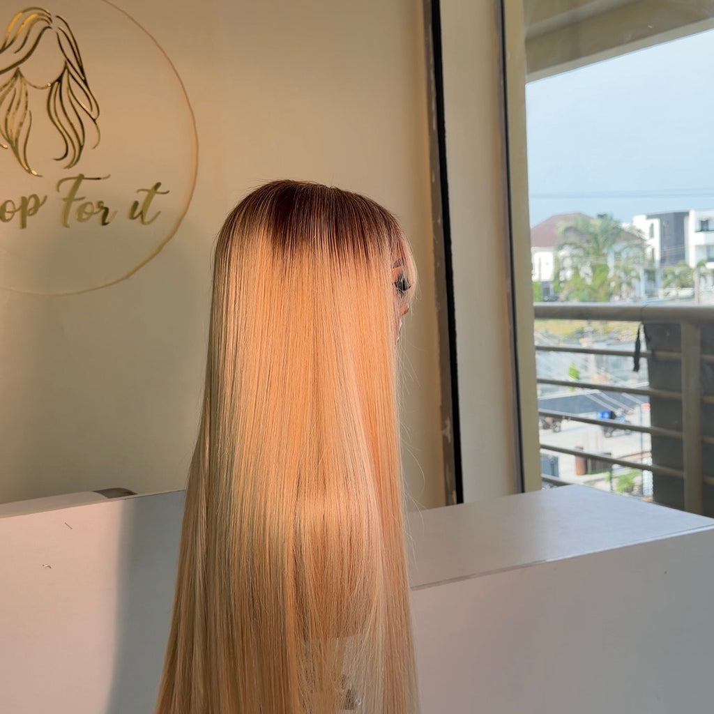 Karen blonde fringe