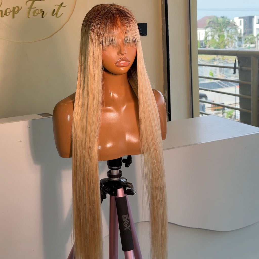 Karen blonde fringe